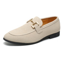 Men's Plus Size British Metal Buckle Casual Leather Shoes