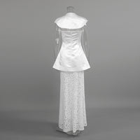 Commuter-appropriate Two-piece Set- Irregular Strapless Top And White Lace Skirt