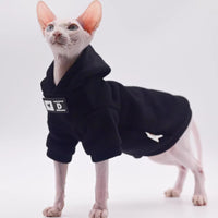 Street-style Fleece-lined Winter Sweater For Hairless Cats Soft Sphynx Cat Clothing