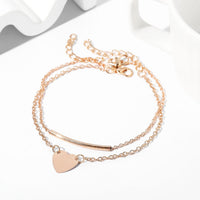 Fashionable Multi-Layer Square Gold Anklet