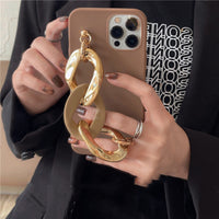 Retro Temperament Brown Buckle Chain Phone Case