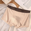 Mid-waist Breathable Mesh Bottom Crotch Non-printing Color Cotton Boxer Briefs Men