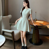 Women's Solid-Colored Casual All-Match Short-Sleeve Dress
