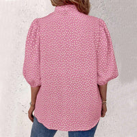 Half Sleeve Shirt Cardigan With Dots Shirt Loose
