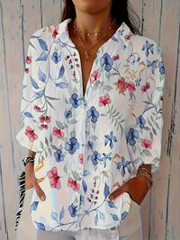 Printed Long-Sleeve Casual Womens Shirt