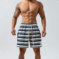 Men's Striped Shorts Sports Outdoor Casual Fitness Running Moisture Wicking Loose