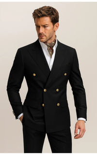 European And American Men's Suit Two-piece Double-breasted Wedding Party Singer Costume