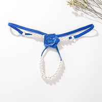 European And American Sexy Pearl Massage T-string Rose Thong