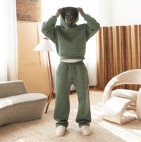 Men's Casual Solid Color Hooded Pullover Straight Pants
