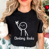 Climbing-Print T-Shirt Casual Short-Sleeve Top