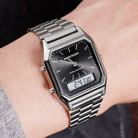 Mens Business Quartz Watch Simple Mens Wristwatch Dual Display