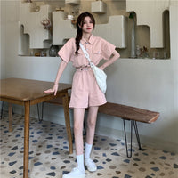 Workwear Denim Jumpsuit Women Summer Thin
