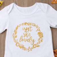Female Baby Suit Summer Letters Short-sleeved Romper Polka Dots