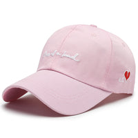 Heart Embroidered Polyester Cotton Baseball Hat