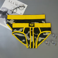 Men's Mesh Camouflage Low Waist Briefs