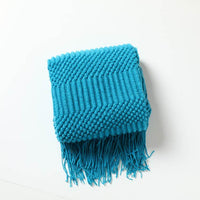 Sofa Bed Blanket Cashmere-like Warm Tassel Scarf