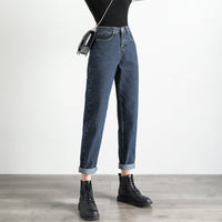 Korean Jeans Loose Harem Pants High Waist Radish Chic Pants Straight Retro Dad