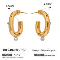 Stainless Steel Pearl Statement Earrings With A High-end Vibe