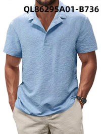 Printed Men's Loose Trendy Short Sleeve Lapel Shirt