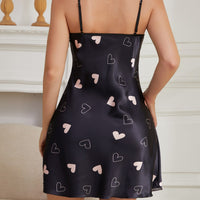 Slip Dress In Faux Silk With Thin Shoulder Straps Short Loungewear Dress