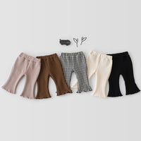 Children's Clothing Women's Plaid Flared Pants