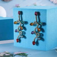 Retro Fashion Small Lantern Zircon Stud Earrings Christmas