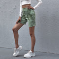 Green Tie-dye Versatile Women's Five-point Casual Shorts