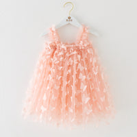 Children's Embroidered Butterfly Strap Skirt
