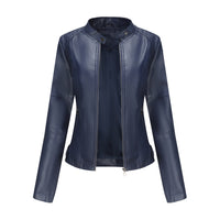 Women'S Leather Dress Slim Jacket Spring Autumn Coat