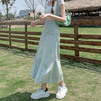 Summer New Women's Denim Skirt High Waist Denim Fishtail Skirt Loose And Slimming
