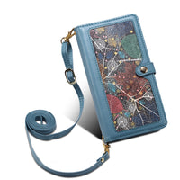 Women's Multi-card Zipper Painted Leather Case