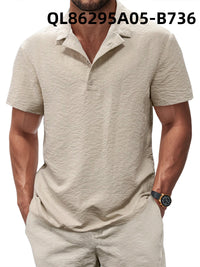 Printed Men's Loose Trendy Short Sleeve Lapel Shirt