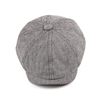 Fashion Retro Octagonal Hat Male Fashion Plaid Beret