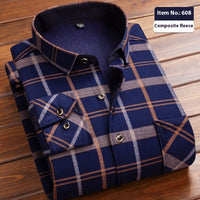 Thickened Velvet Padded Shirt Thermal Plaid