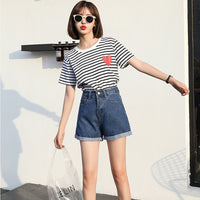 High Waisted Smoked Gray Denim Shorts For Women