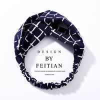 Fabric cross-knotted bow chiffon floral headband