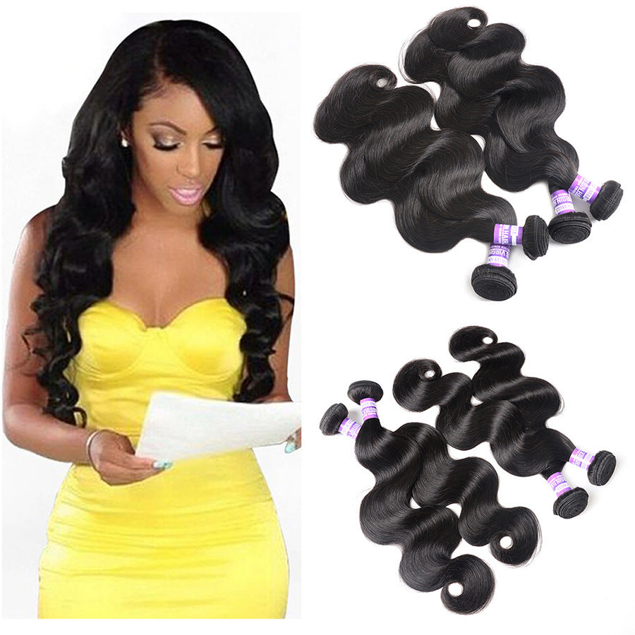 Black color Human hair Wigs