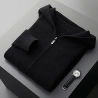 Autumn And Winter Men's Cashmere Thickened Half-high Collar Zipper Cardigan Sweater