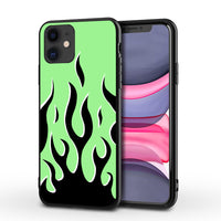 Suitable for XS / XR / 11pro Green Flame Mobile Phone Case