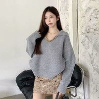 Women's New Retro Loose Slim-fit Knitted Sweater