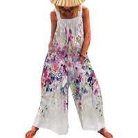 Women's Leisure Fashion Polyester Print Jumpsuit