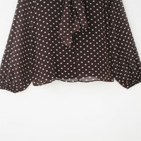 Polka Dot Long-Sleeve Shirt With Bow