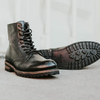 All-Match Low-Heel Square Heel Lace-Up Men's Boots