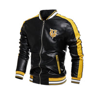 Men's pu coat British motorcycle leather jacket