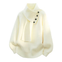Mens Knitted Sweater With A Stylish Buttoned Design Offering A Loose Laid-back Fit