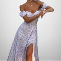 Womens Stylish Floral Off Shoulder Dress