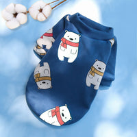 Printed Cartoon Pet Clothes Plus Velvet Two-legged Sweater