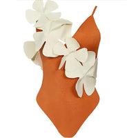 New Lady's Flower-shaped Decorative Asymmetric Swimsuit