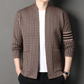Knitted Cardigan Jacket Semi-scoop Neck Sweater