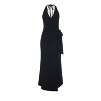 Bodycon Dress Sexy Cross-Neck Halter Evening Gown Long Dress